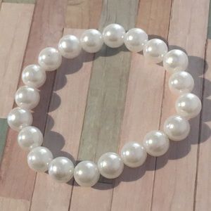 Faux Pearl Homemade Elastic Bracelet